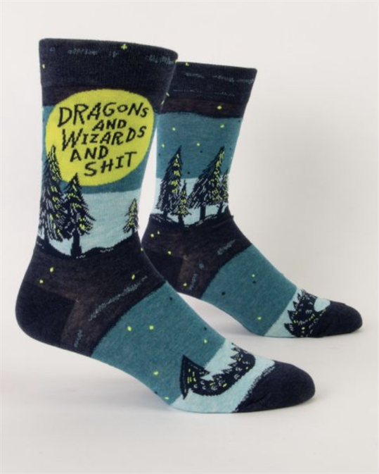 Blue Q Dragons And Wizards Socks